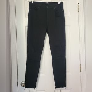 Paige Hoxton Ankle Black Raw Hem Skinny Jeans